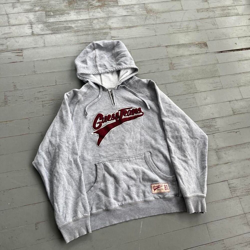 Vintage Guess Jeans Streetwear Y2K Quarter Zip Hoodie